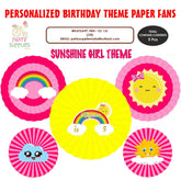PSI Sunshine Theme Girl Paper Fan