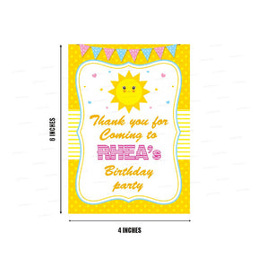 PSI Sunshine Girl Theme Thank You Card