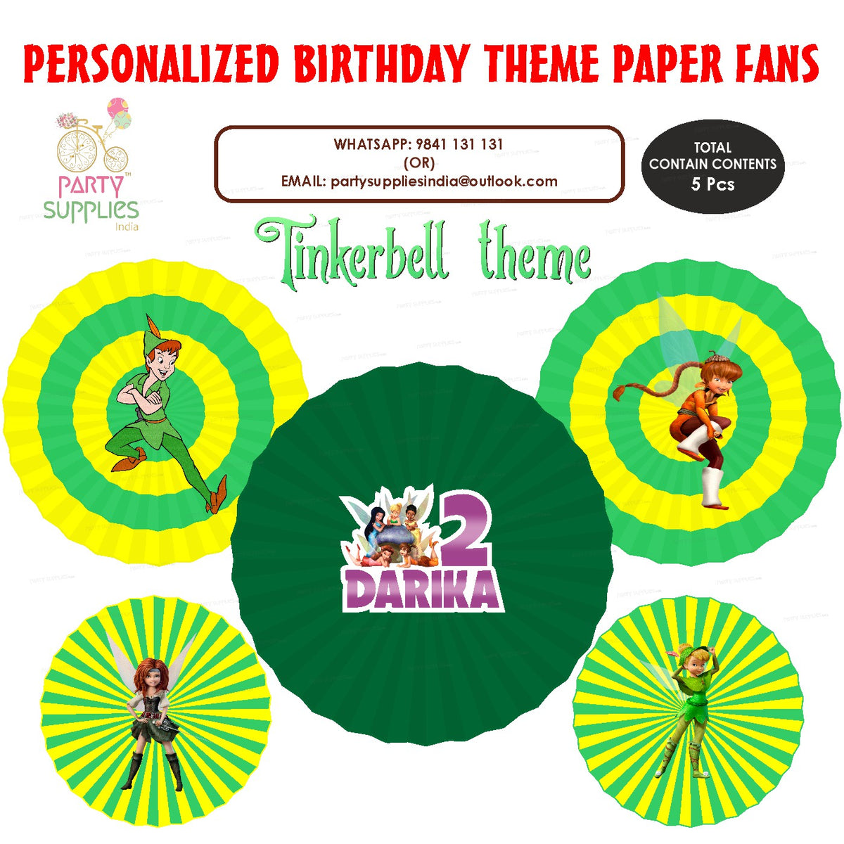 PSI Tinker Bell Theme Paper Fan