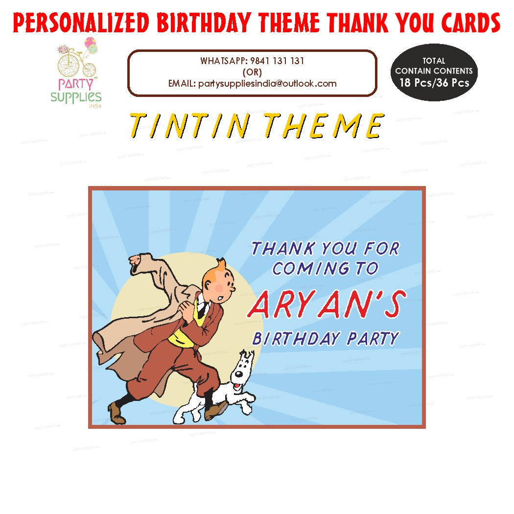 PSI Tin Tin Theme Thank You Card