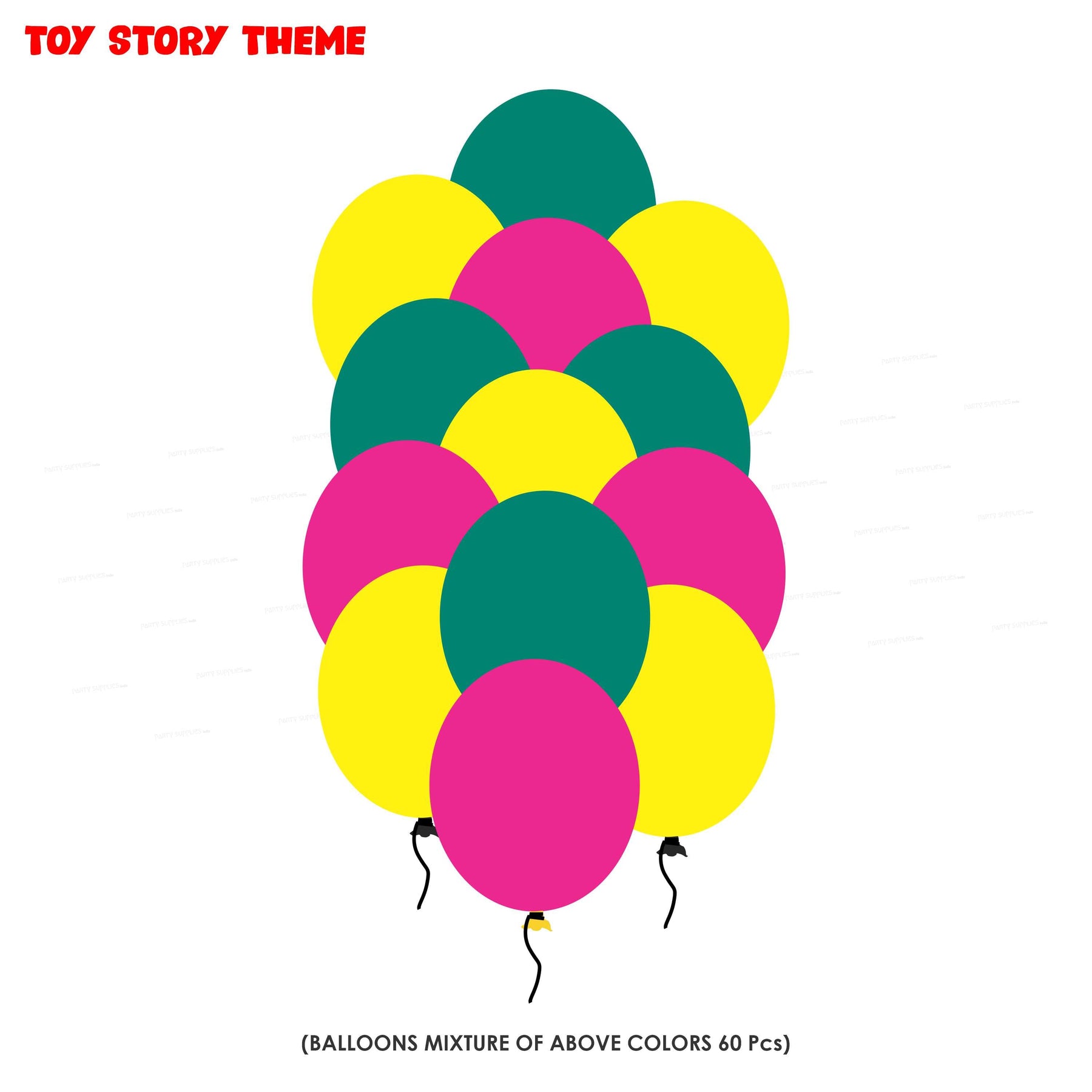 PSI Toy Story Theme Colour 60 Pcs Balloons