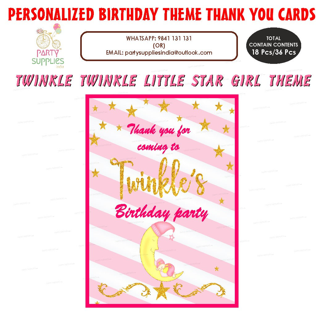 PSI Twinkle Twinkle Little Star Girl Theme Thank You Card