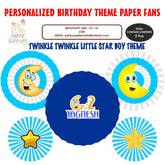PSI Twinkle Twinkle Little Star Boy Theme Paper Fan