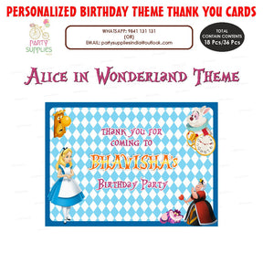 PSI Alice in Wonderland Theme Thank You Card