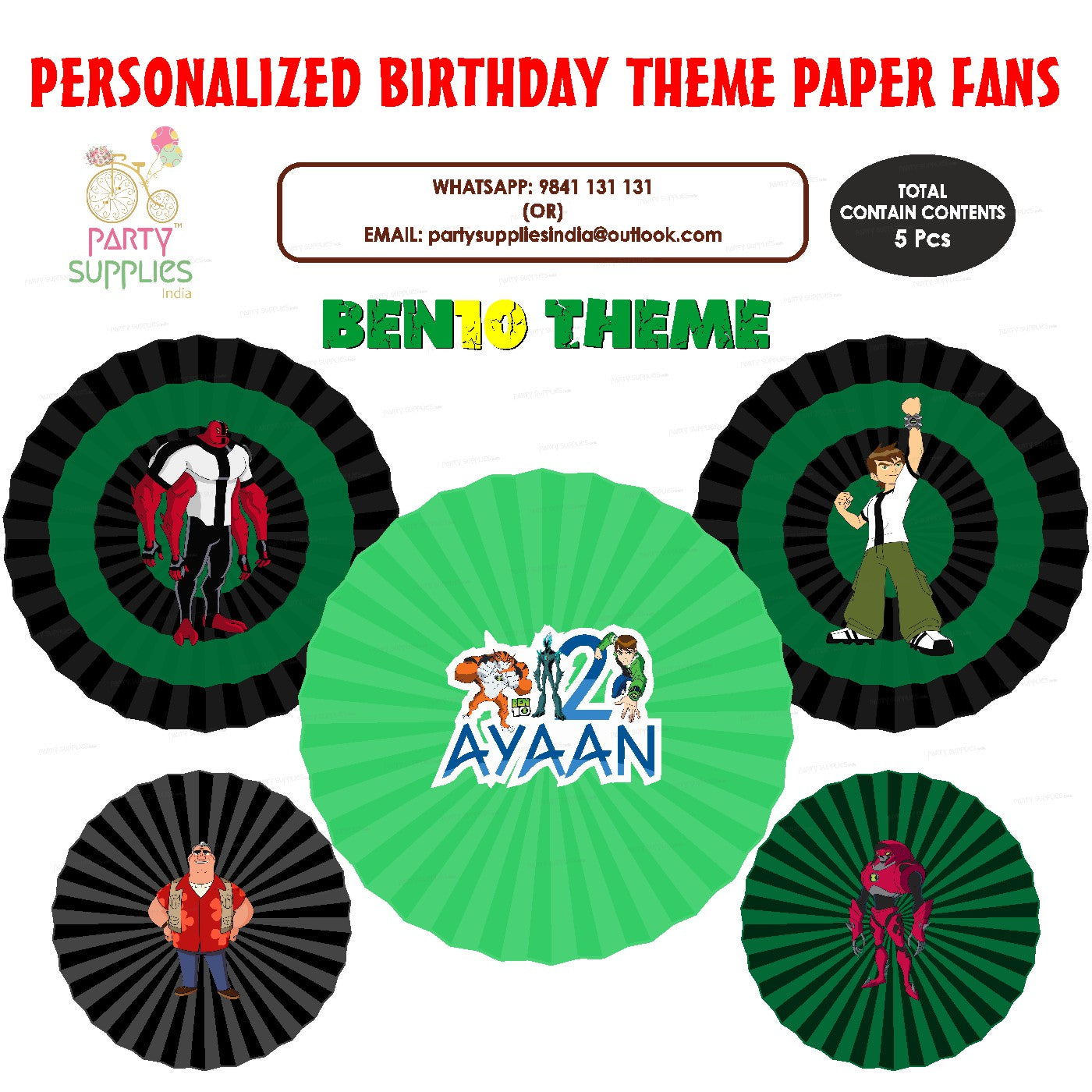 PSI Ben 10 Theme Paper Fan