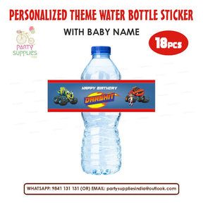 PSI BLAZE AND THE MONSTER MACHINES THEME WATER BOTTLE STICKER