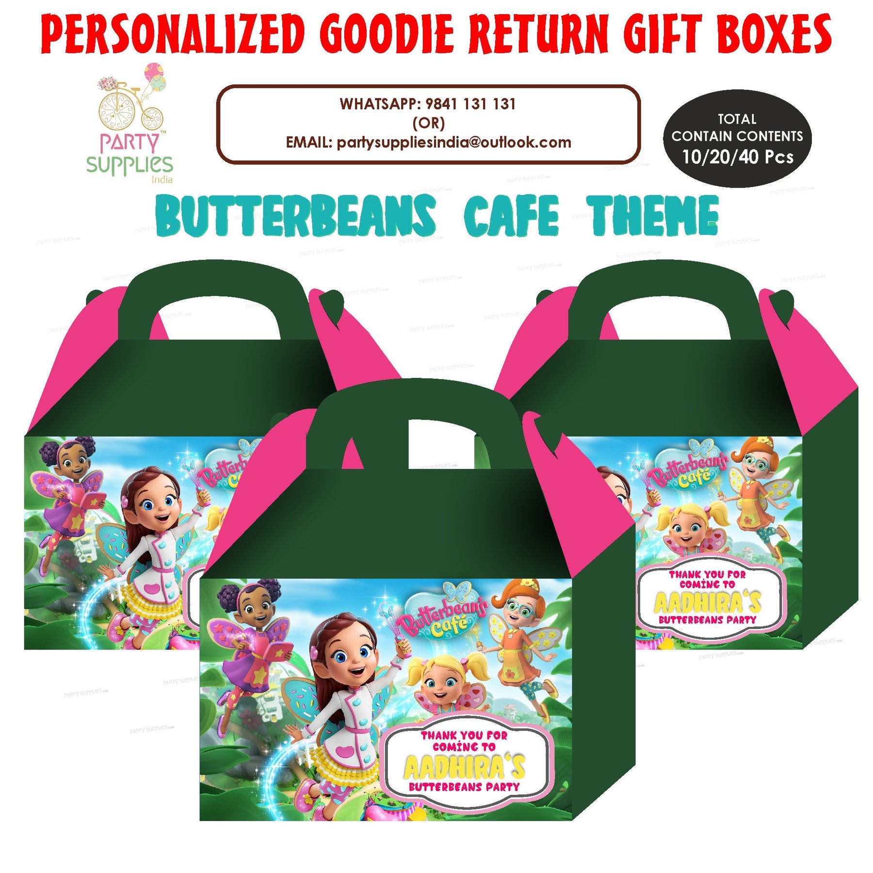 PSI Butter Beans theme Goodie Return Gift Boxes