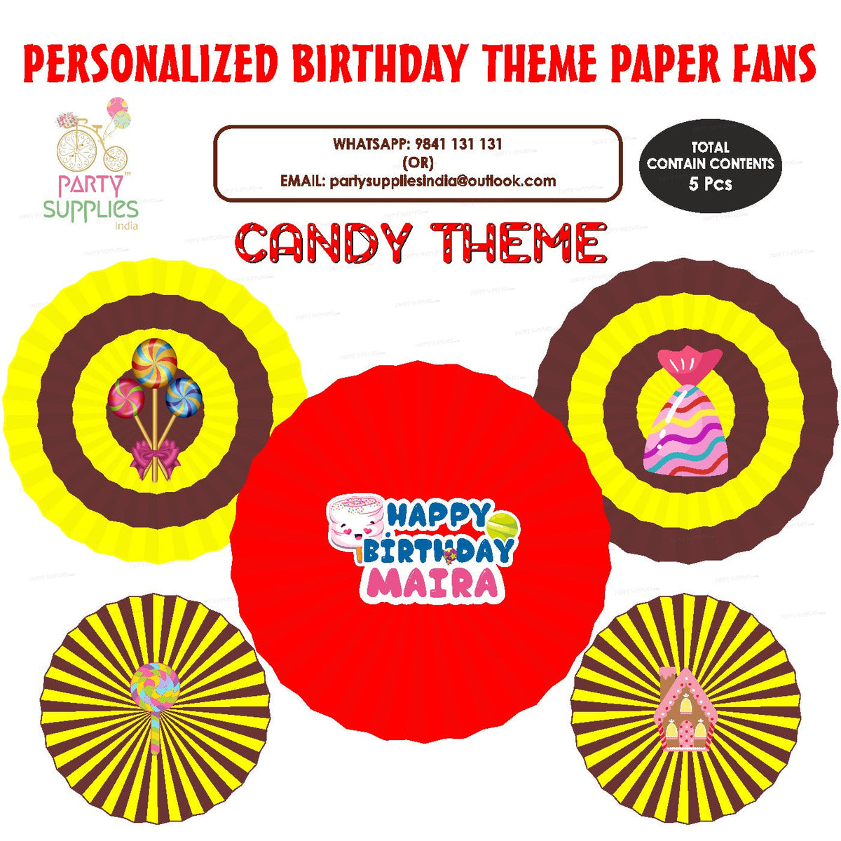 PSI Candy Theme Paper Fan