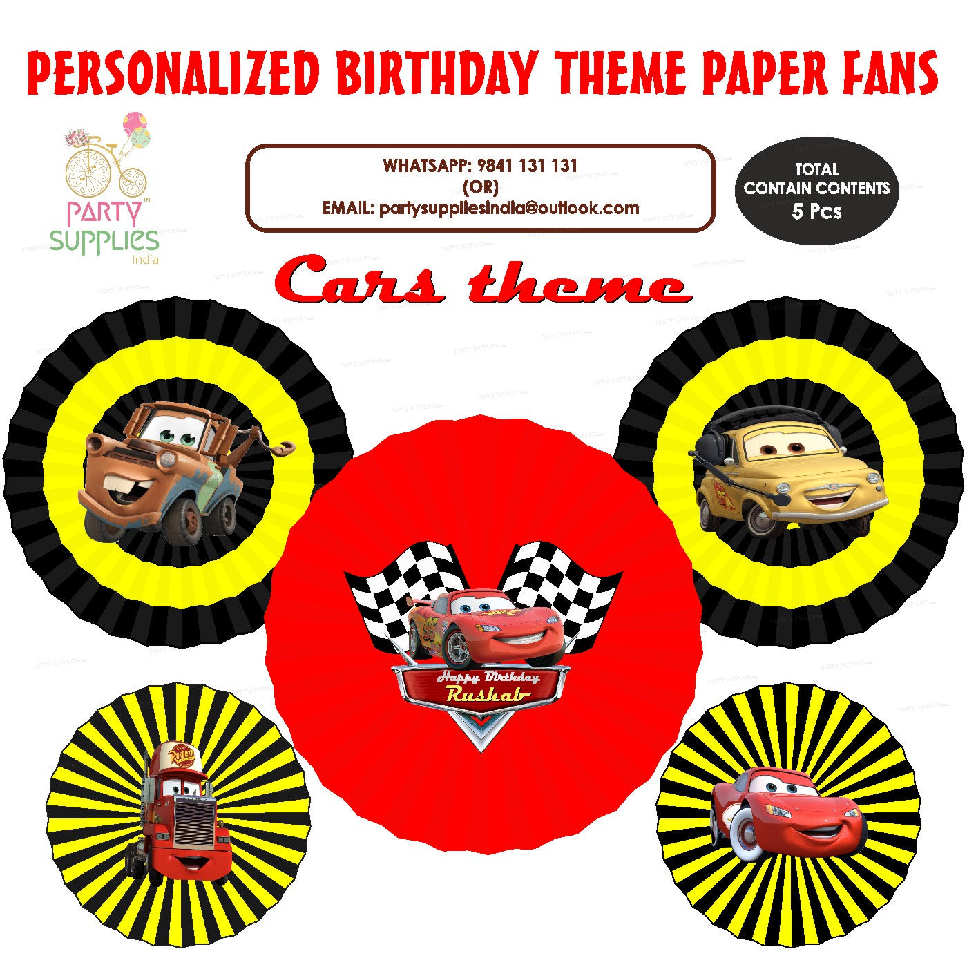 PSI Car Theme Paper Fan