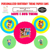 PSI Dave and Ava Theme Paper Fan