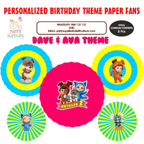 PSI Dave and Ava Theme Paper Fan