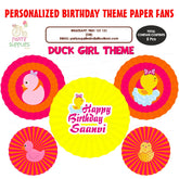 PSI Duck Theme Girl Paper Fan