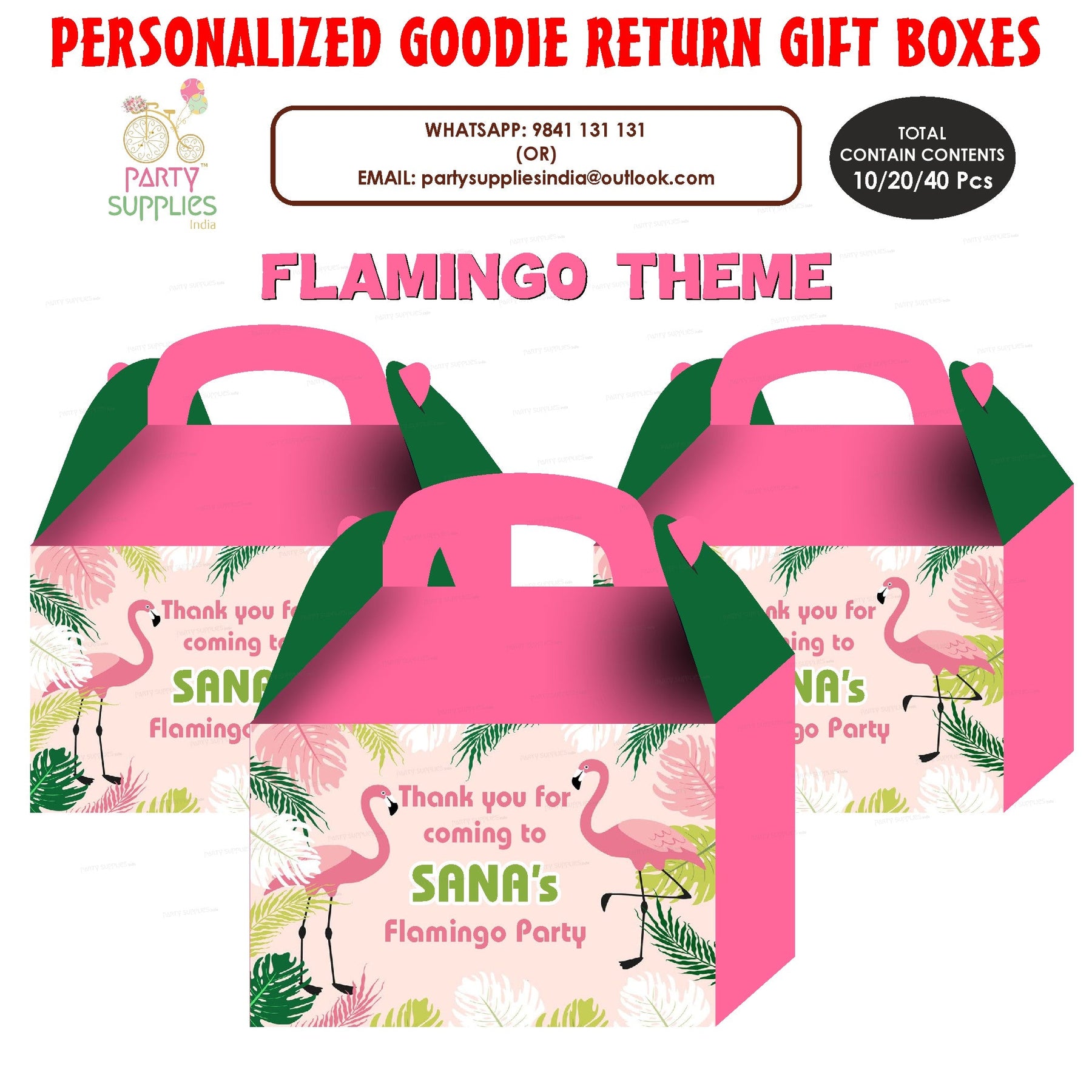 PSI Flamingo theme Goodie Return Gift Boxes