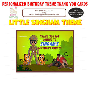PSI Little Singham Theme Thank You Card