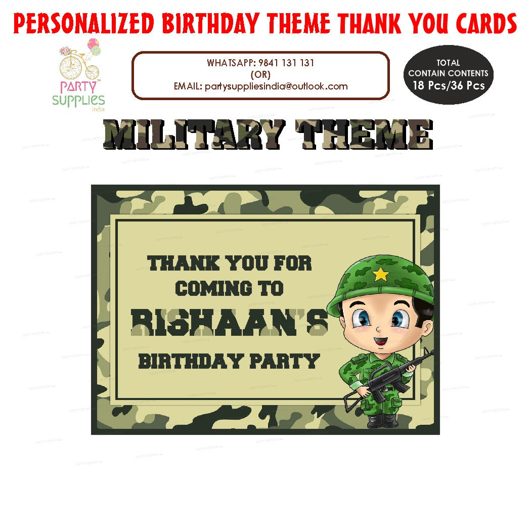 PSI Military Theme Thank You Card