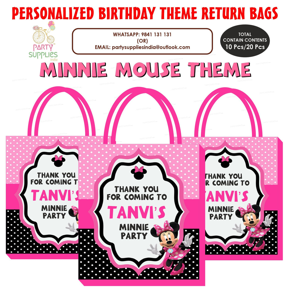 PSI Minnie Mouse Theme Return Gift Bag