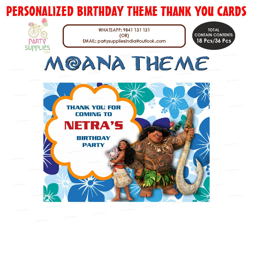 PSI Moana Theme Thank You Card
