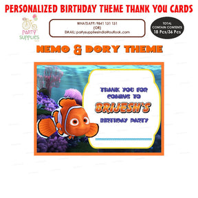 PSI Nemo and Dory Theme Thank You Card
