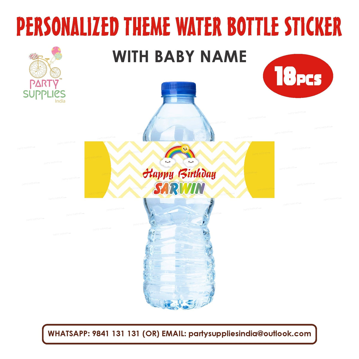 PSI Sunshine Boy Theme Water Bottle Sticker