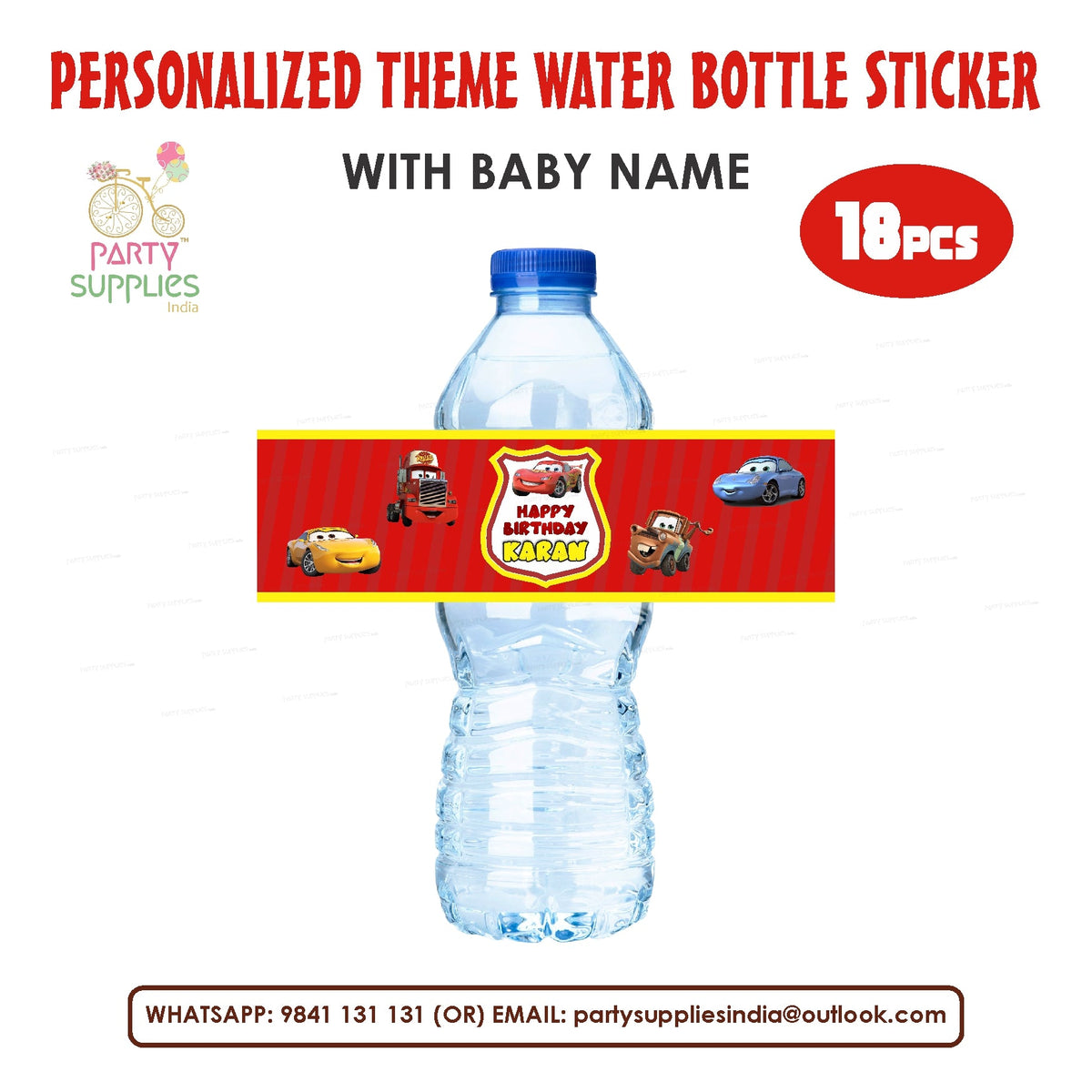 PSI Car Theme Water Bottle Sticker