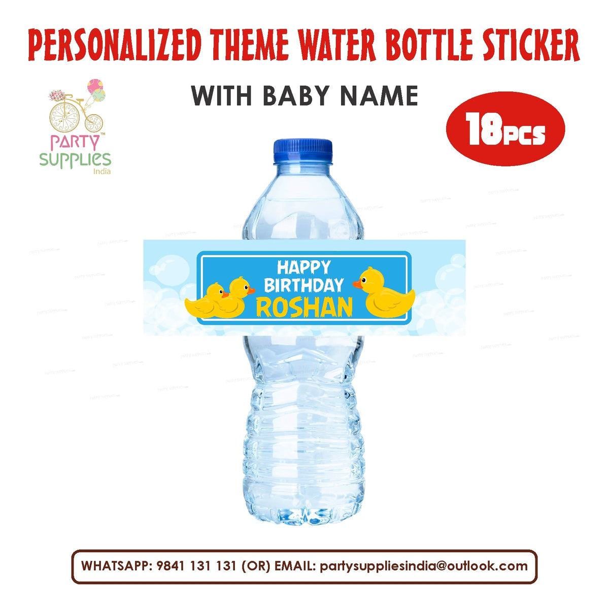 PSI Duck Boy Theme Water Bottle Sticker