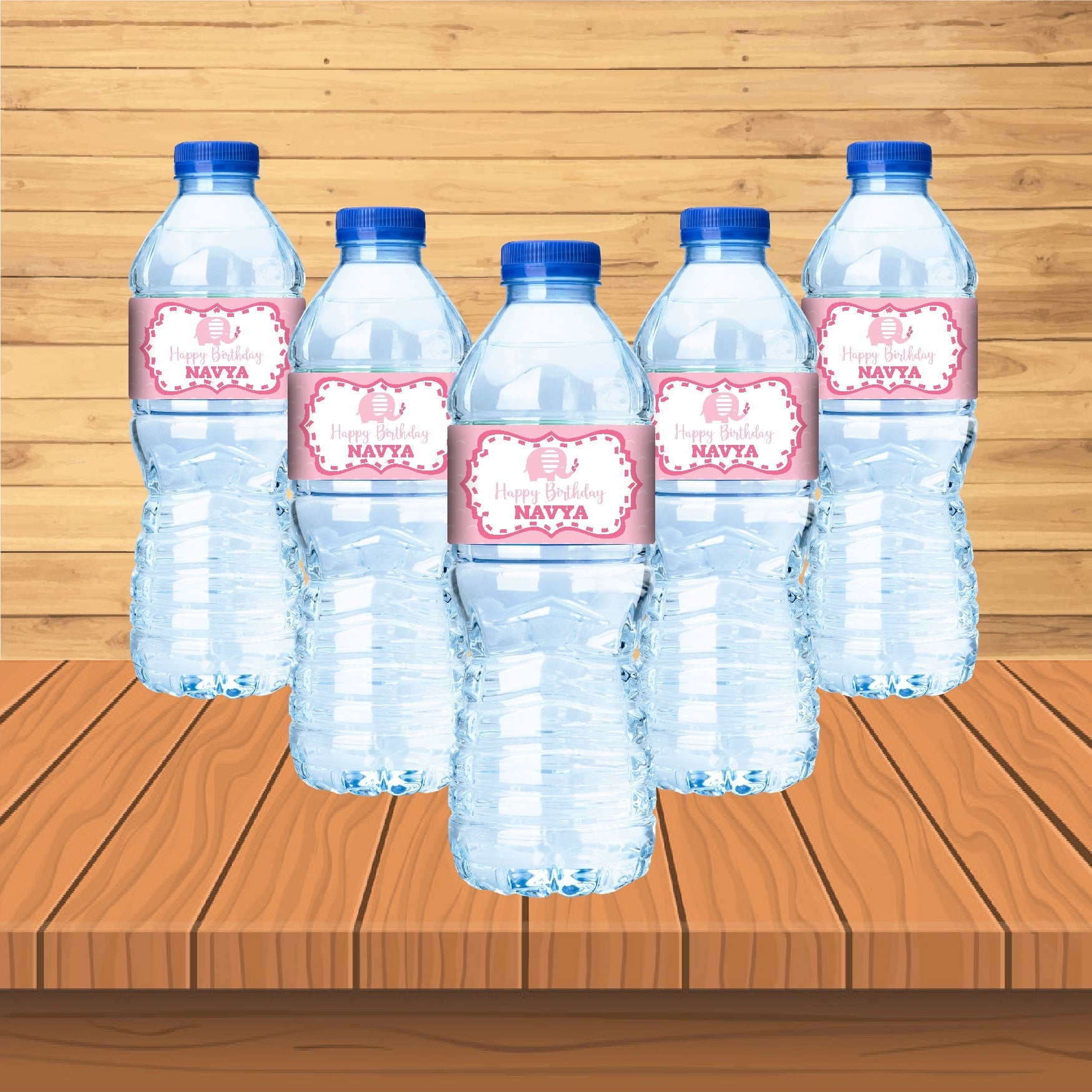 PSI Pink Elephant Theme Water Bottle Sticker