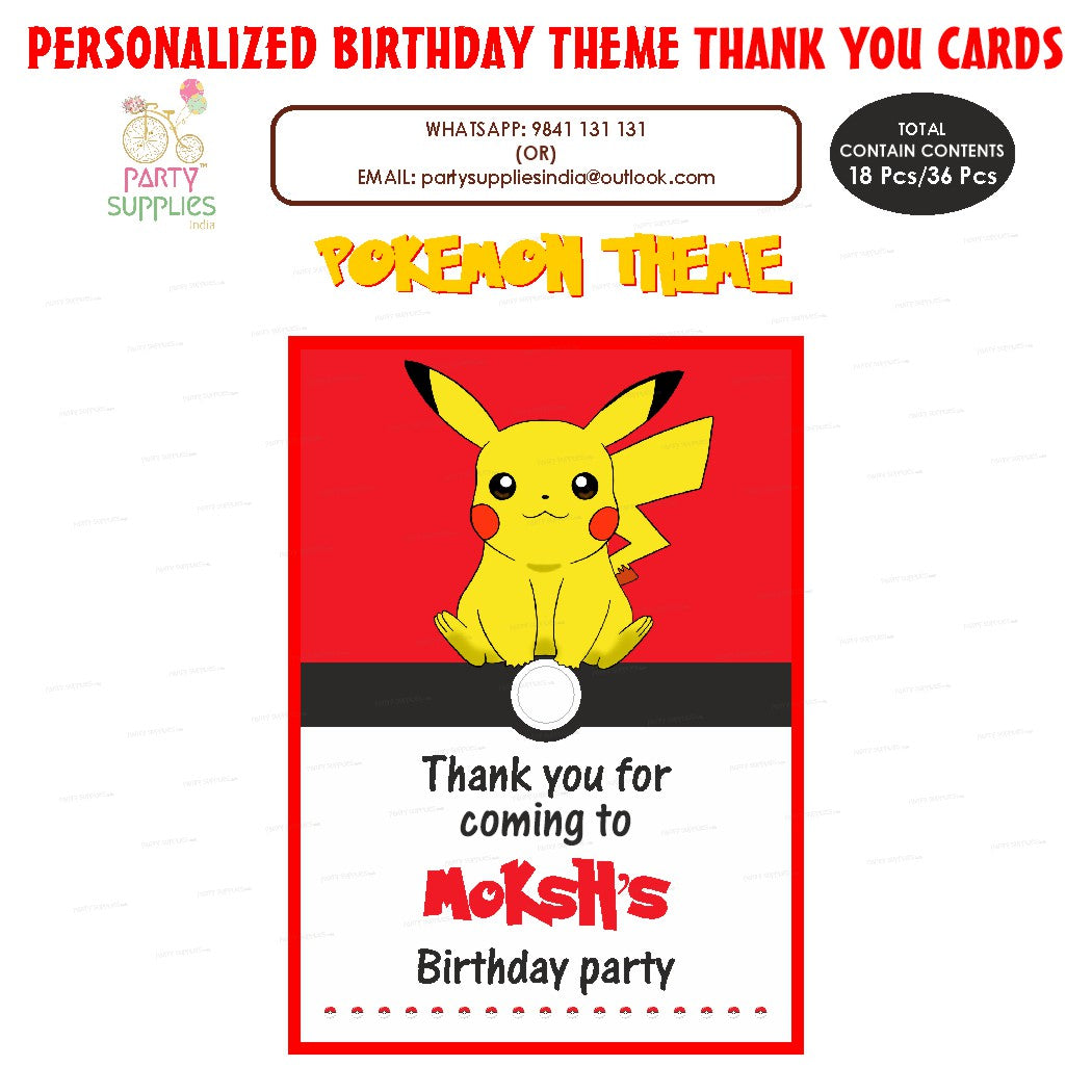 PSI Pokemon Theme Thank You Card