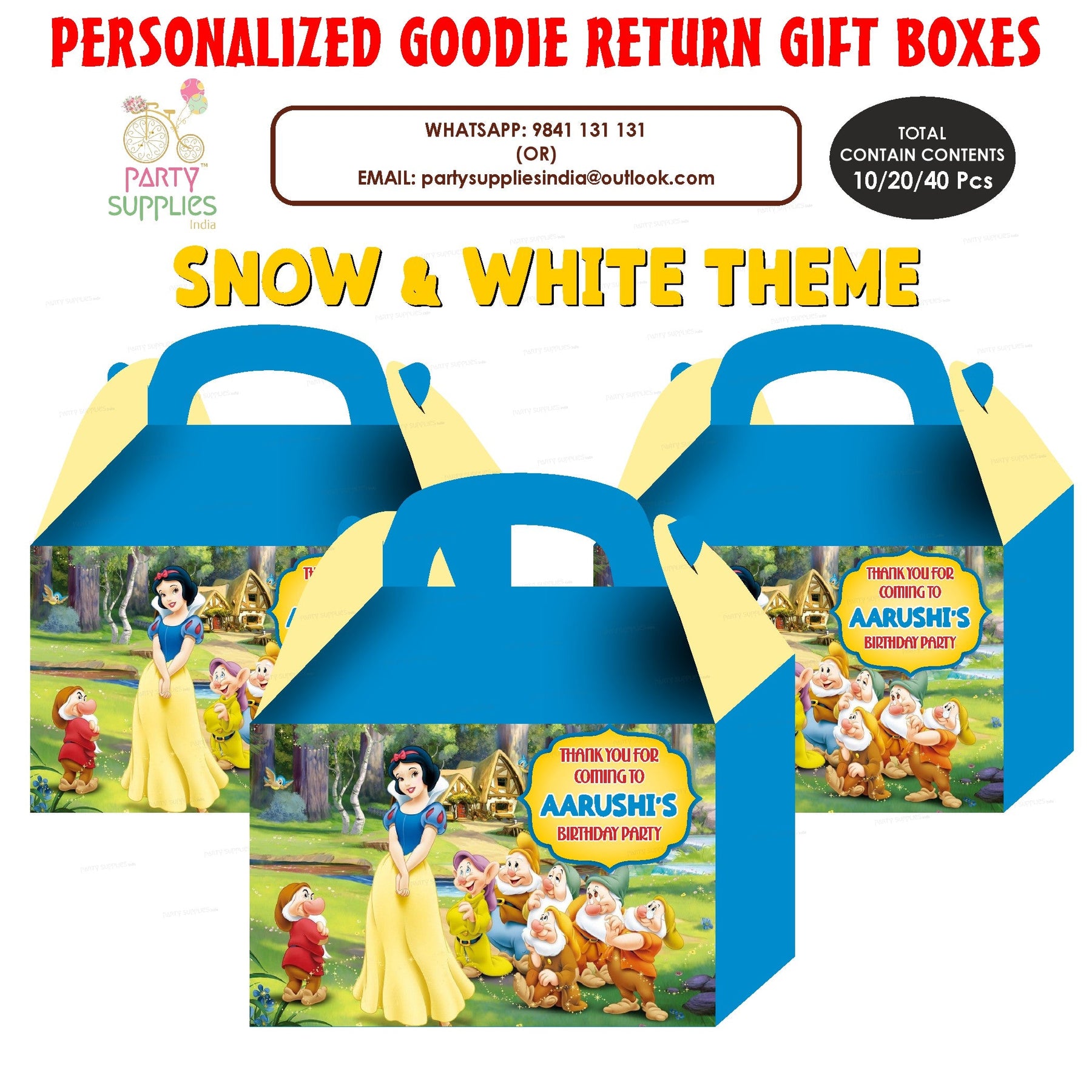 PSI Snow and White Theme Goodie Return Gift Boxes