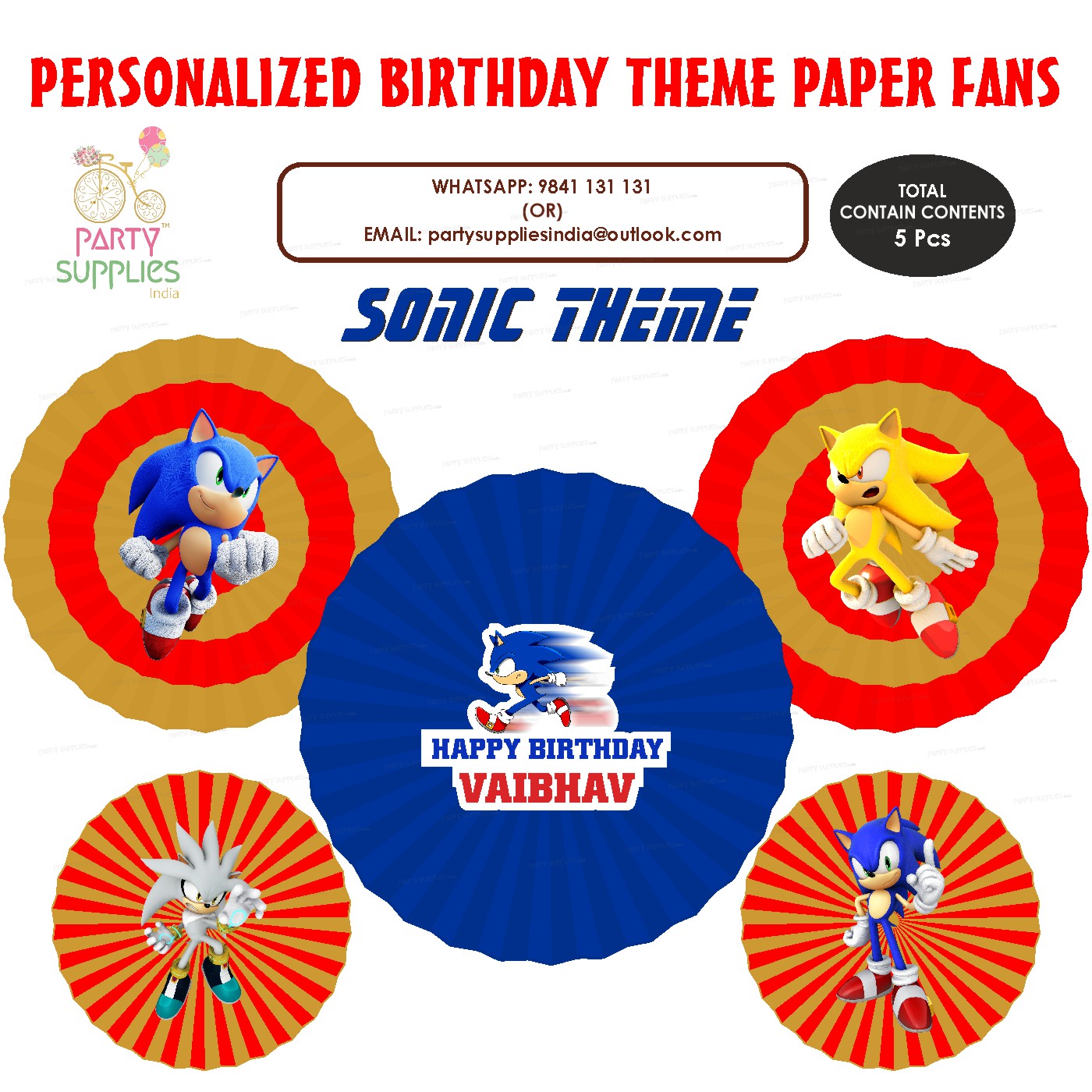PSI Sonic the Hedgedog  Theme Paper Fan