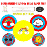 PSI Sunshine Theme Boy Paper Fan